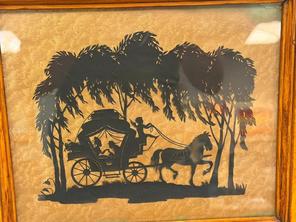 19TH CENTURY AMERICAN CUTWORK / SCHERENSCHNITTE PICTURE / SILHOUETTE - 2