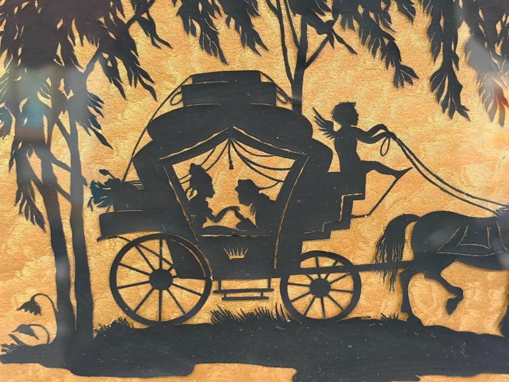 19TH CENTURY AMERICAN CUTWORK / SCHERENSCHNITTE PICTURE / SILHOUETTE - 3