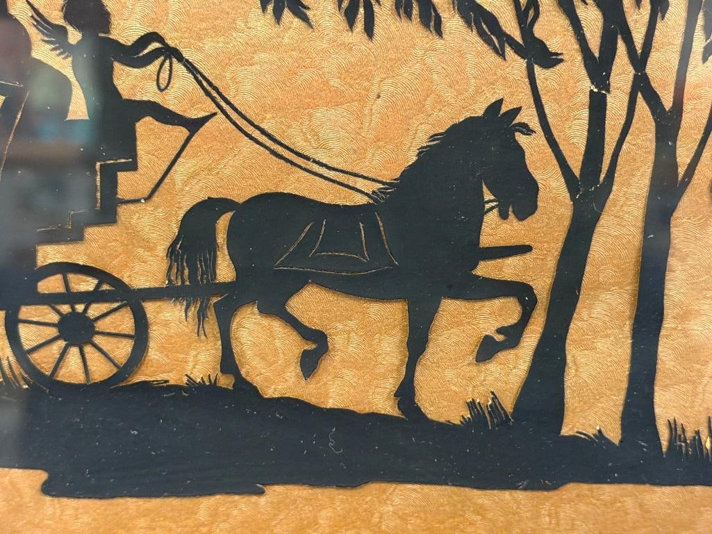 19TH CENTURY AMERICAN CUTWORK / SCHERENSCHNITTE PICTURE / SILHOUETTE - 4
