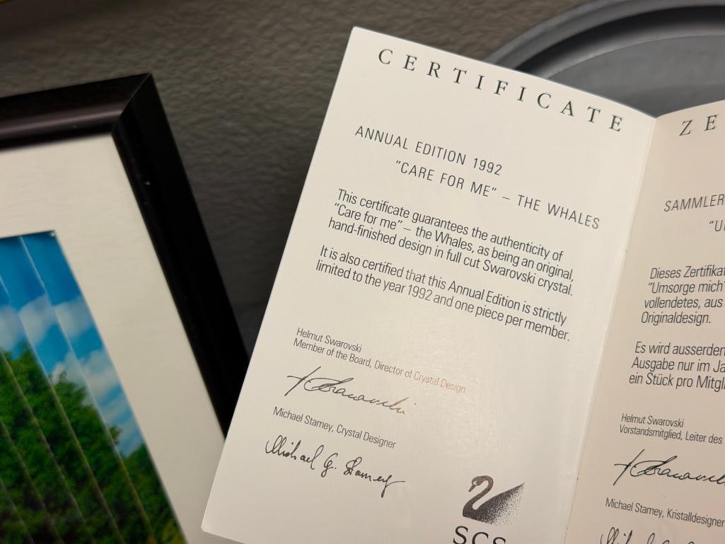 SWAROVSKI CRYSTAL SCS ANNUAL EDITION CARE FOR ME - THE WHALES DESIGNED BY MICHAEL STAMEY 1992 - 10