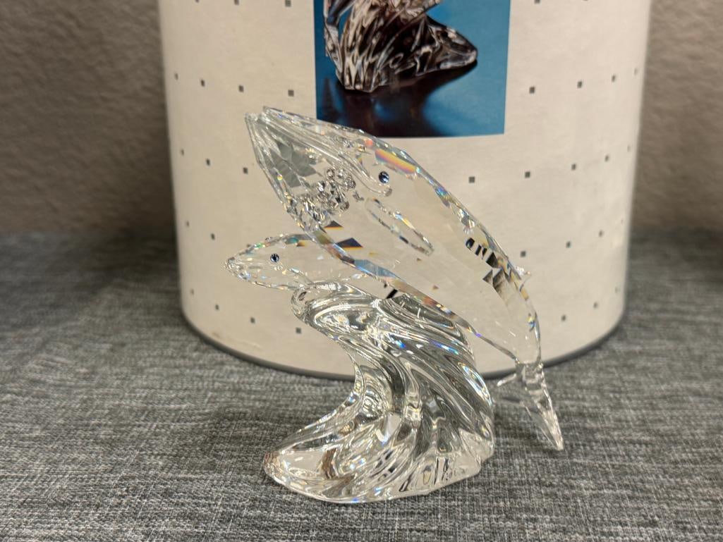 SWAROVSKI CRYSTAL SCS ANNUAL EDITION CARE FOR ME - THE WHALES DESIGNED BY MICHAEL STAMEY 1992 - 2