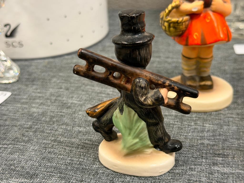 GOEBEL HUMMEL VINTAGE SCHOOL GIRL #81 BY SCULPTOR ARTHUR MOELLER AND CHIMNEY CHIMNEY SWEEP #12 TM... - 4
