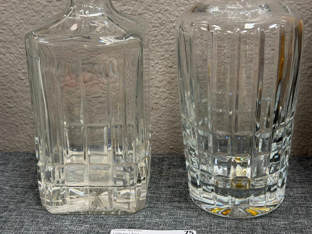 TWO CRYSTAL DECANTERS WITH STOPPERS - 3