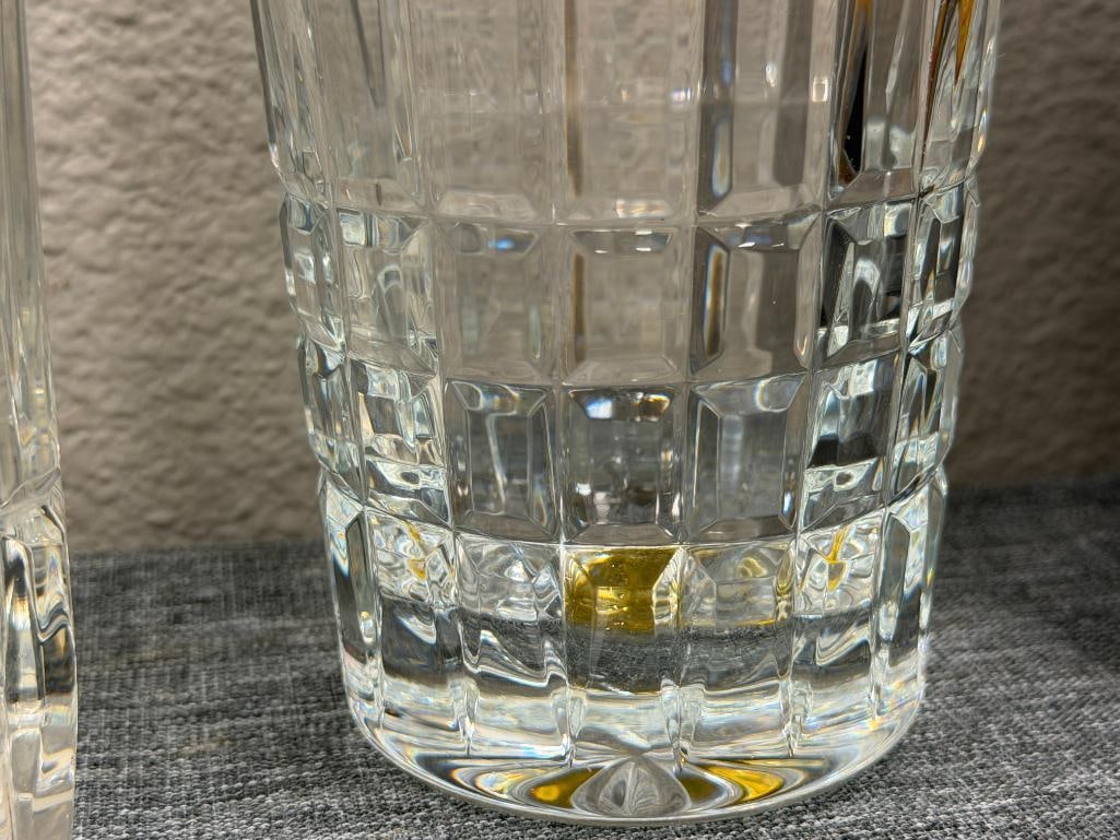 TWO CRYSTAL DECANTERS WITH STOPPERS - 4