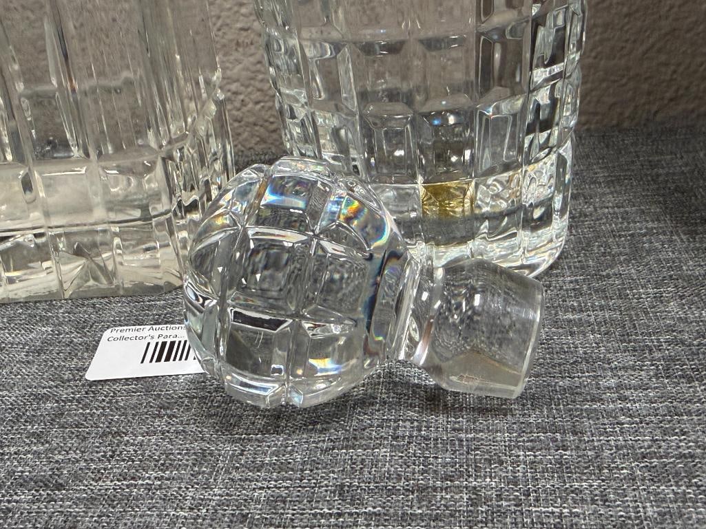 TWO CRYSTAL DECANTERS WITH STOPPERS - 5