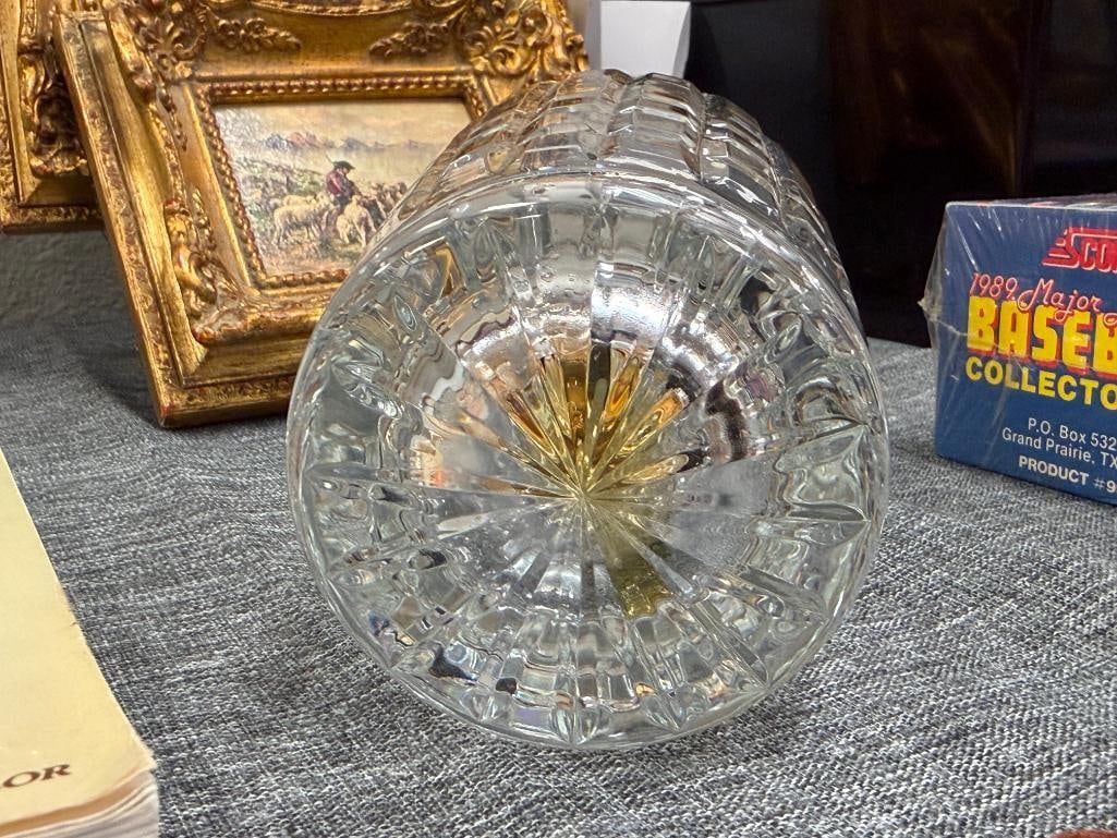 TWO CRYSTAL DECANTERS WITH STOPPERS - 6