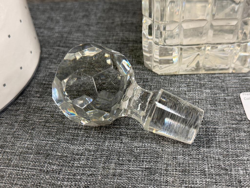 TWO CRYSTAL DECANTERS WITH STOPPERS - 7