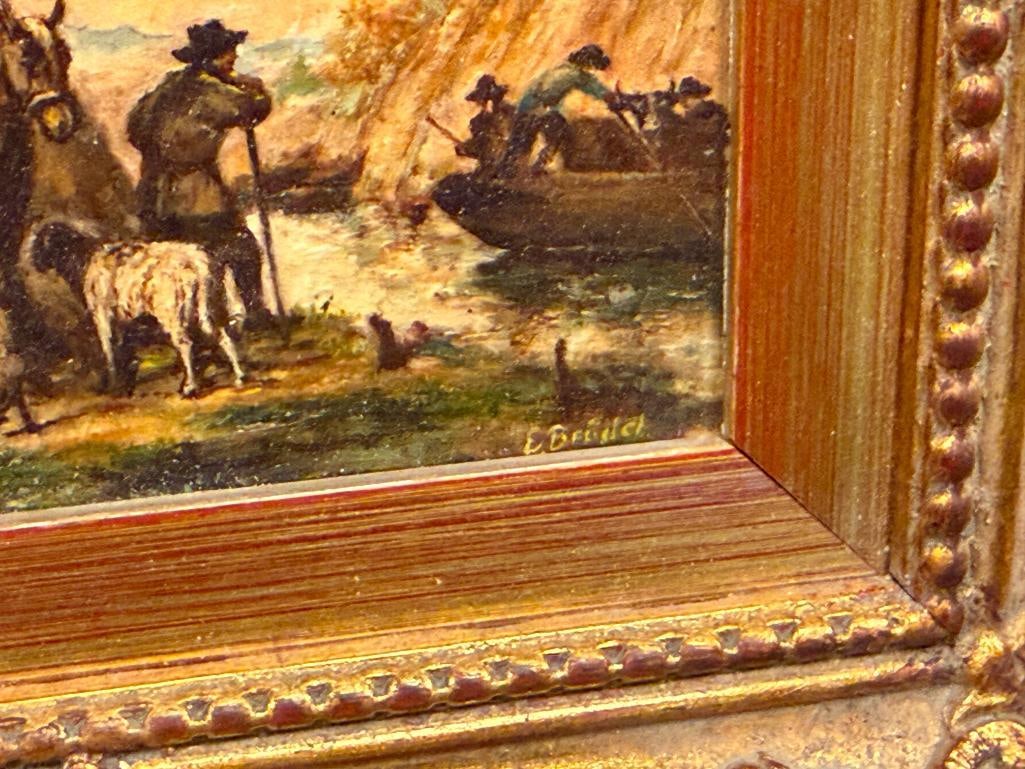 ERNST BRODEL GERMAN ARTIST ORIGINAL OIL ON BOARD MINIATURE PAINTINGS - 11