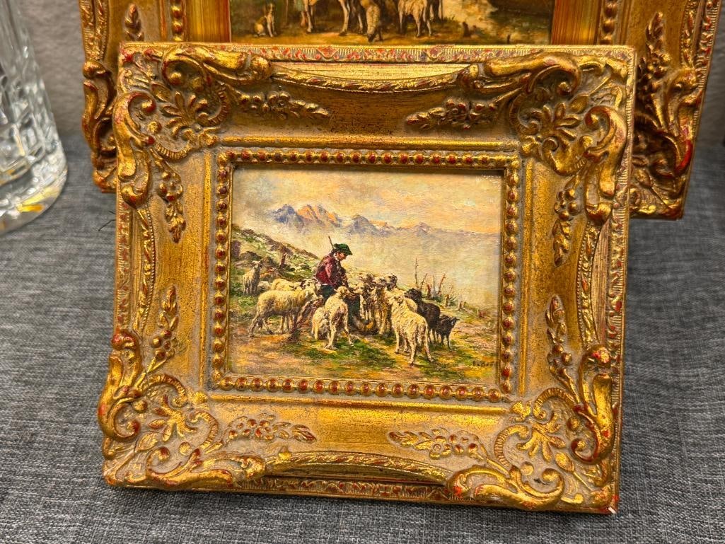 ERNST BRODEL GERMAN ARTIST ORIGINAL OIL ON BOARD MINIATURE PAINTINGS - 2