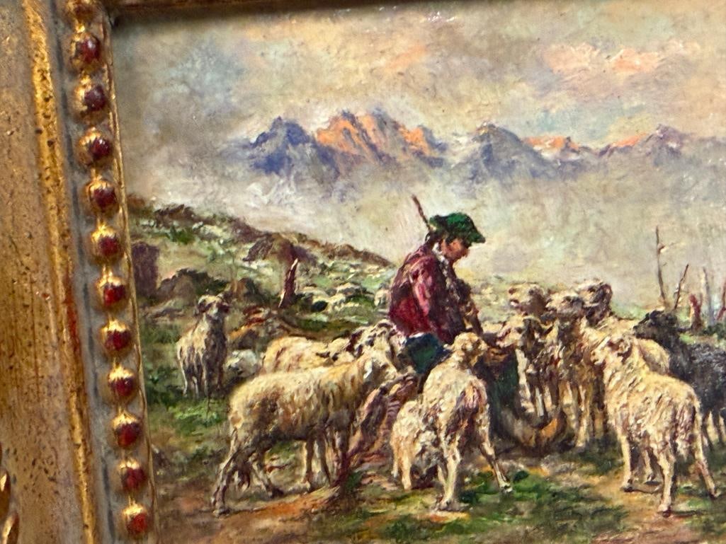 ERNST BRODEL GERMAN ARTIST ORIGINAL OIL ON BOARD MINIATURE PAINTINGS - 4