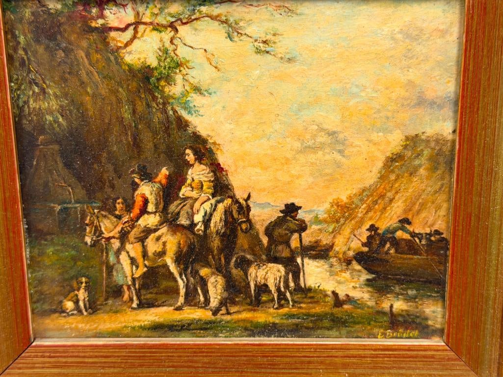 ERNST BRODEL GERMAN ARTIST ORIGINAL OIL ON BOARD MINIATURE PAINTINGS - 9