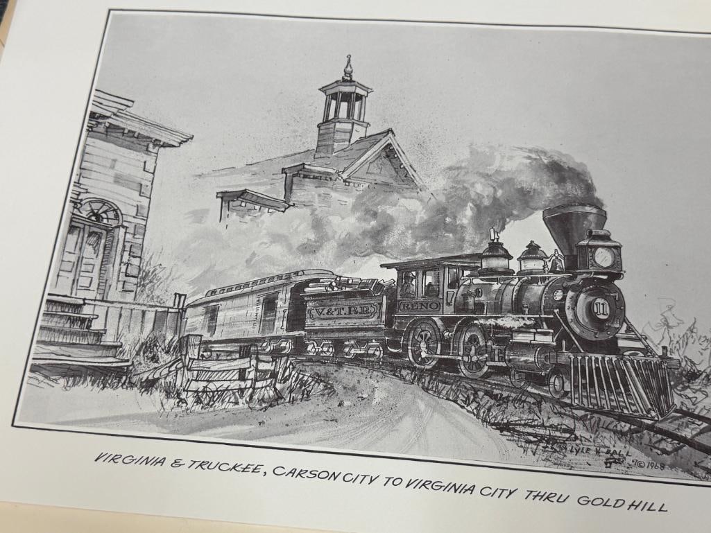 LYLE V. BALL PROLIFIC RENO, NV ARTIST VIRGINIA & TRUCK RAILROAD FOLIO LIMITED EDITION - 10