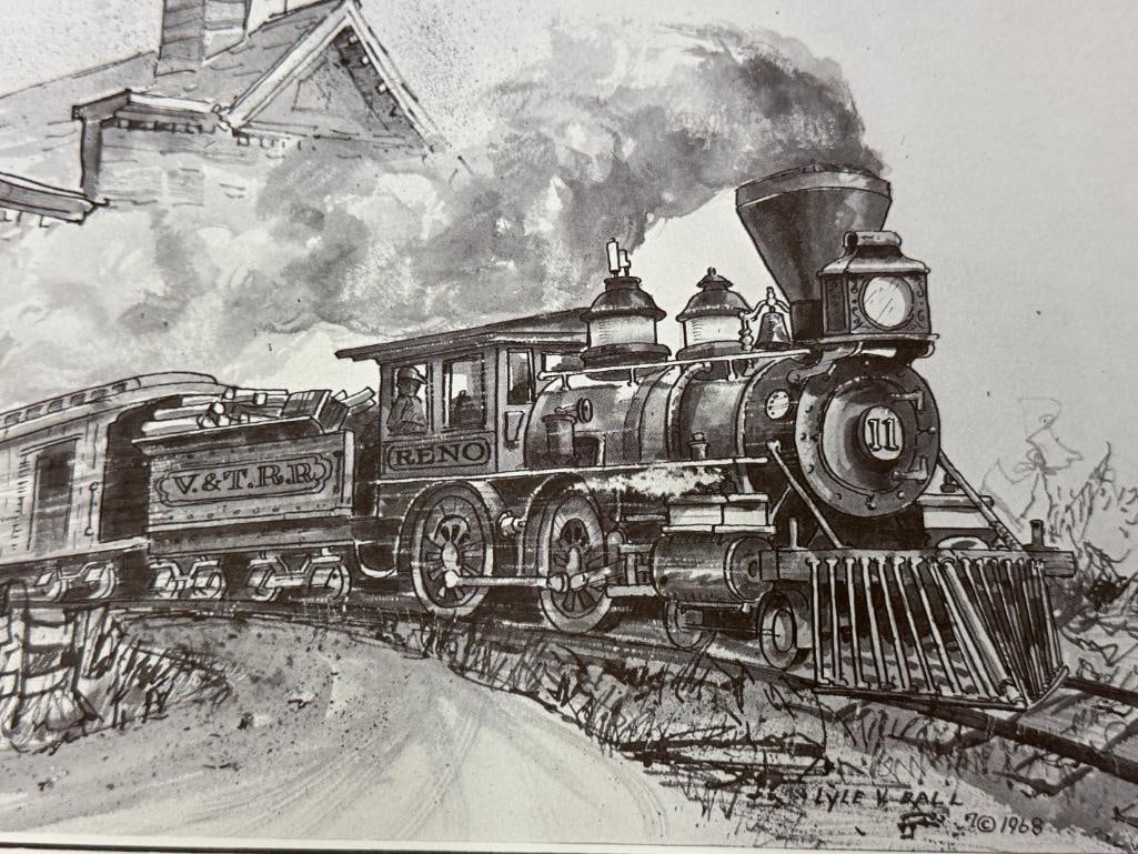 LYLE V. BALL PROLIFIC RENO, NV ARTIST VIRGINIA & TRUCK RAILROAD FOLIO LIMITED EDITION - 11