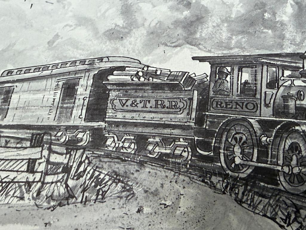 LYLE V. BALL PROLIFIC RENO, NV ARTIST VIRGINIA & TRUCK RAILROAD FOLIO LIMITED EDITION - 12