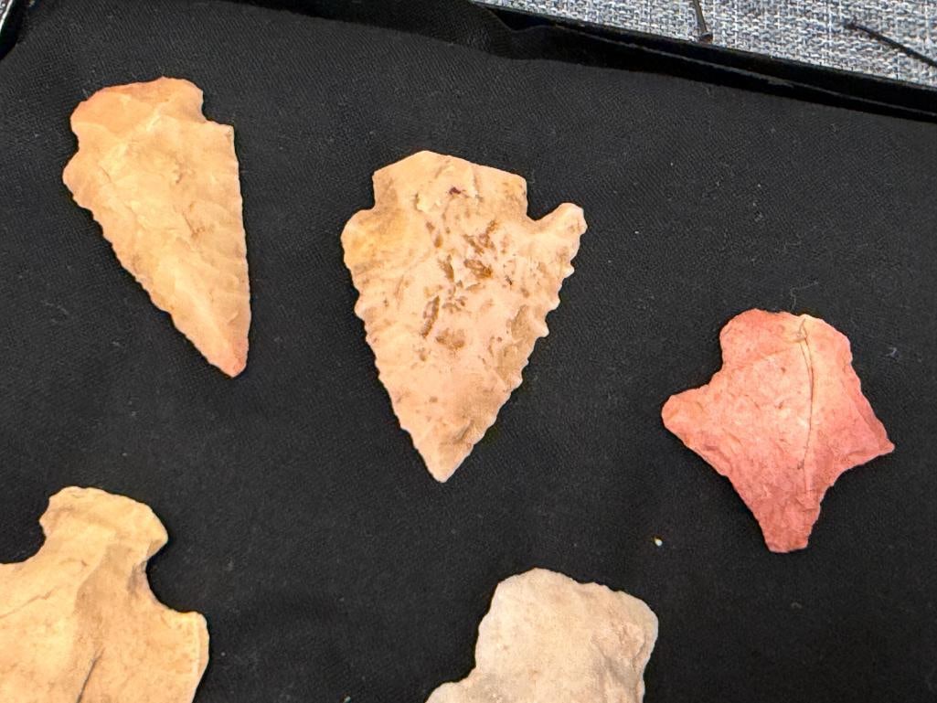 17 KNAPPED STONE PRIMITIVE NATIVE AMERICAN POINTS / ARROWHEADS GATHERED IN CHINA RANCH CA. - 3