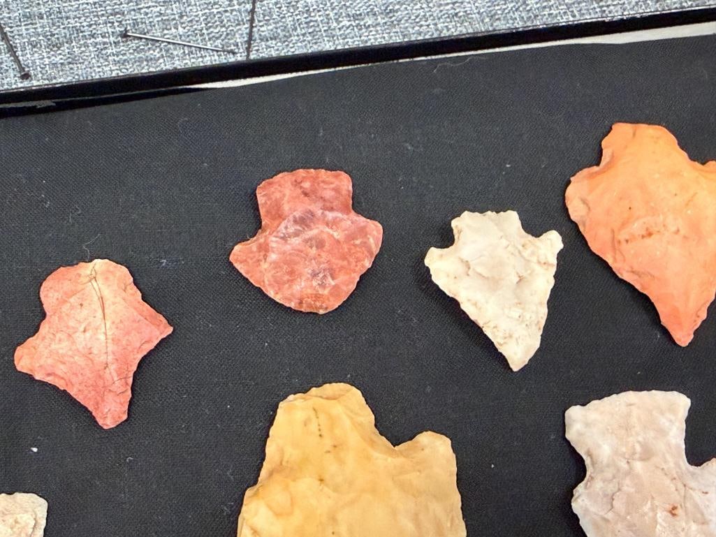 17 KNAPPED STONE PRIMITIVE NATIVE AMERICAN POINTS / ARROWHEADS GATHERED IN CHINA RANCH CA. - 4