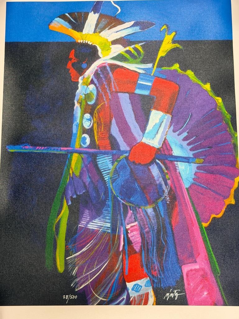 JOHN NIETO LIMITED EDITION PRINT ON CANVAS TITLED TRADITIONAL DANCER NO. 28/500 - 2