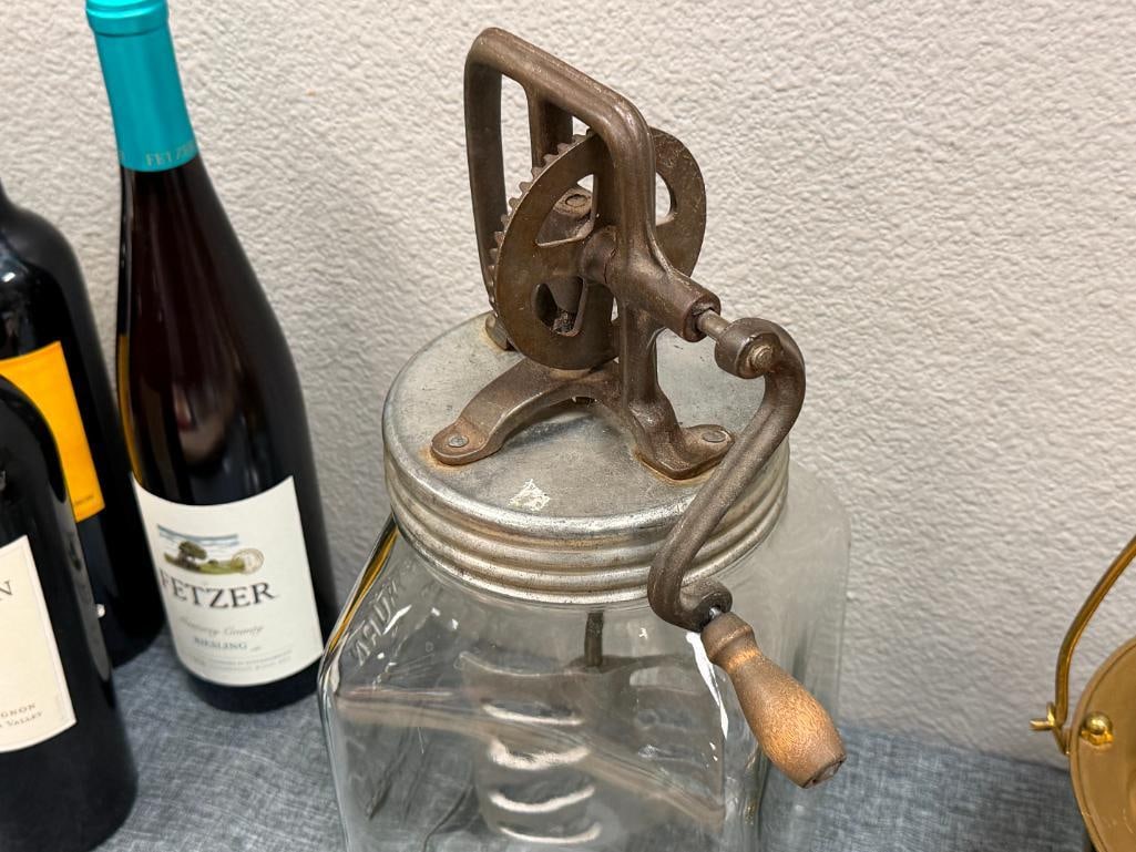 ANTIQUE DAZEY NO. 40 HAND CRANK BUTTER CHURN WITH METAL PADDLE DAZEY CHURN MFG. CO. - 5