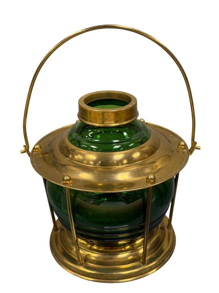 MID-CENTURY SIR JACK'S BRASS GREEN SHIP'S LANTERN COCKTAIL SHAKER (1 of 7)