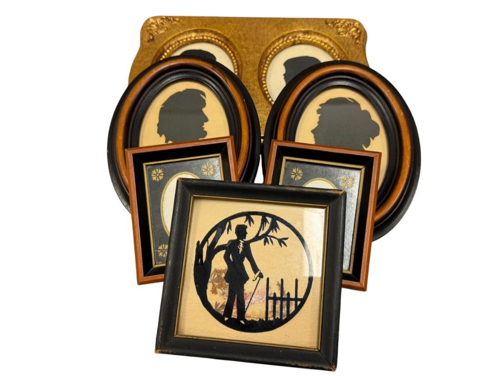 ANTIQUE / VINTAGE HAND CUT SILHOUETTES VICTORIAN / COLONIAL MEN AND WOMAN (1 of 14)