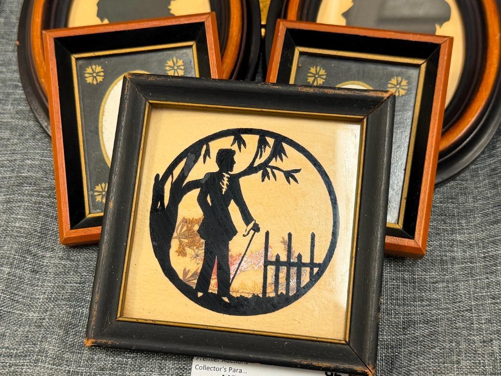 ANTIQUE / VINTAGE HAND CUT SILHOUETTES VICTORIAN / COLONIAL MEN AND WOMAN - 2