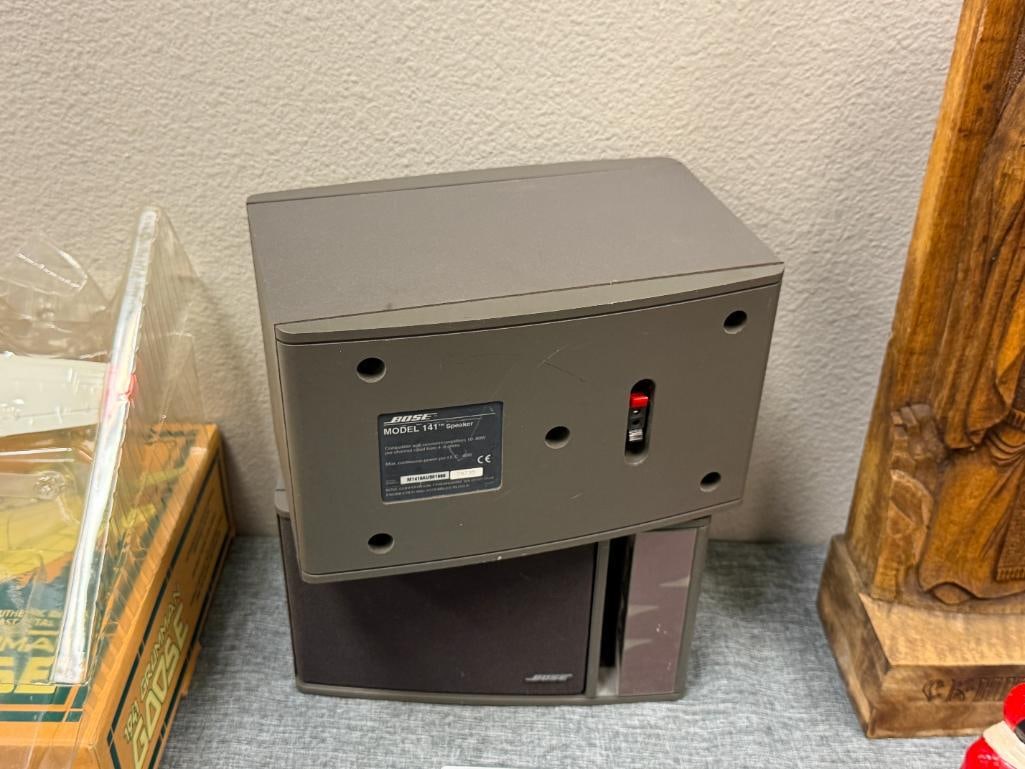 PAIR OF BOSE MODEL 141 COMPACT BOOKCASE SPEAKERS CIRCA 1980'S - 2000'S - 4