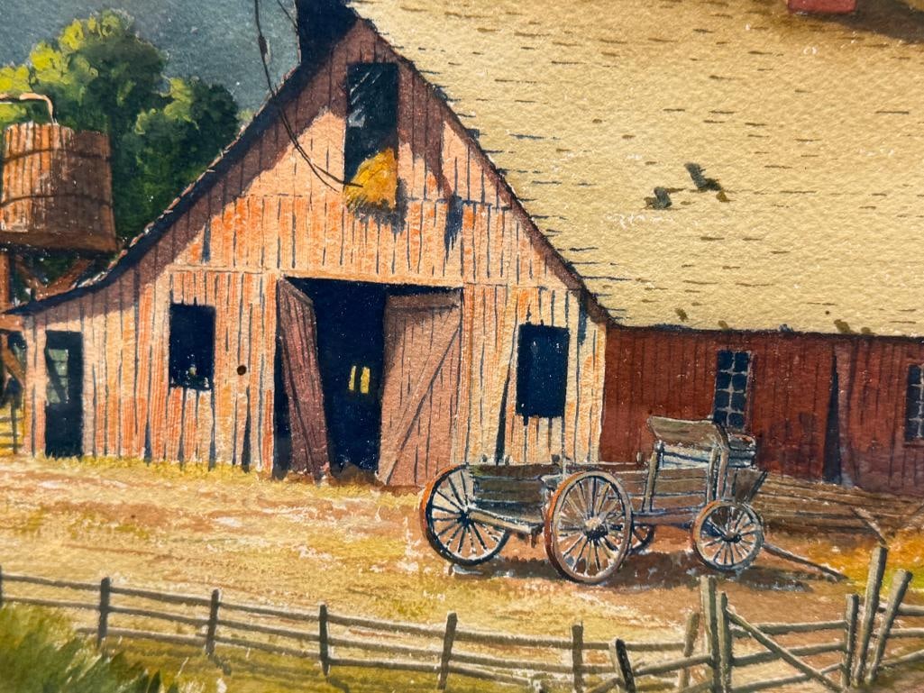 ALFRED OWLES ENGLISH BORN ARTIST ORIGINAL WATERCOLOR ON PAPER WESTERN LANDSCAPE - 4
