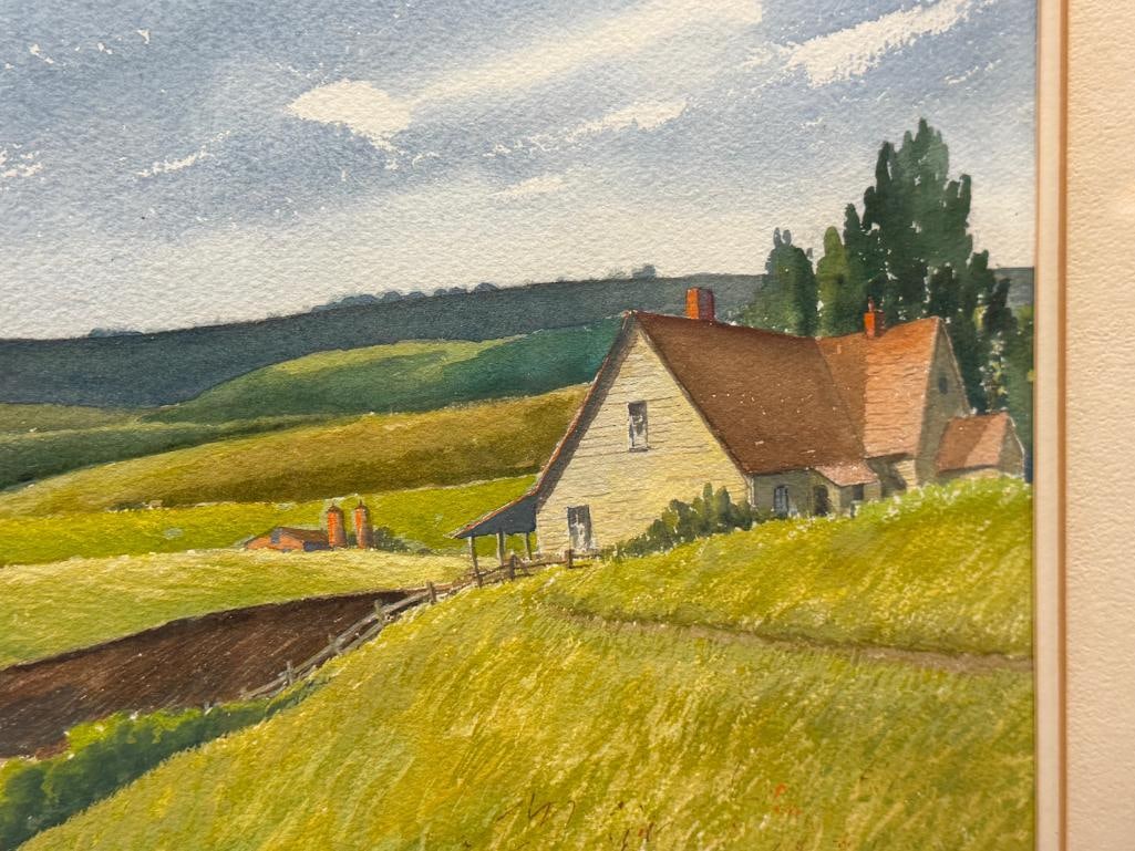 ALFRED OWLES ENGLISH BORN ARTIST ORIGINAL WATERCOLOR ON PAPER WESTERN LANDSCAPE - 5