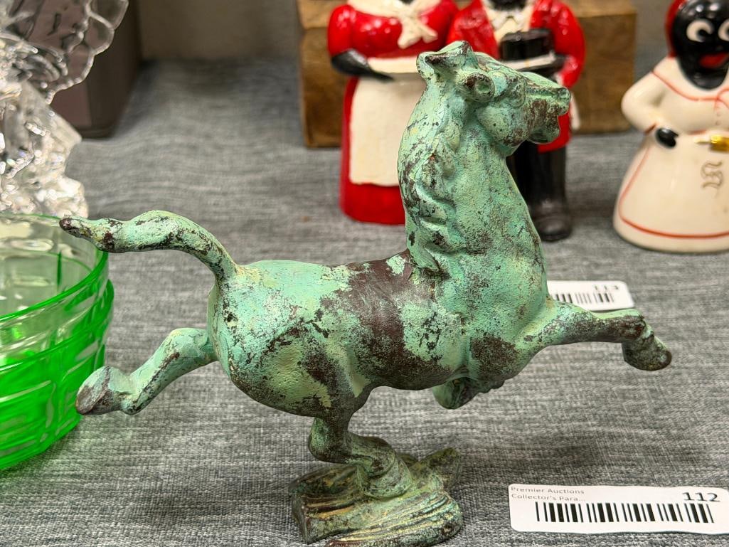 VINTAGE CAST METAL FLYING HORSE OF GANSU ICONIC CHINESE HAN DYNASTY SCULPTURE - 5