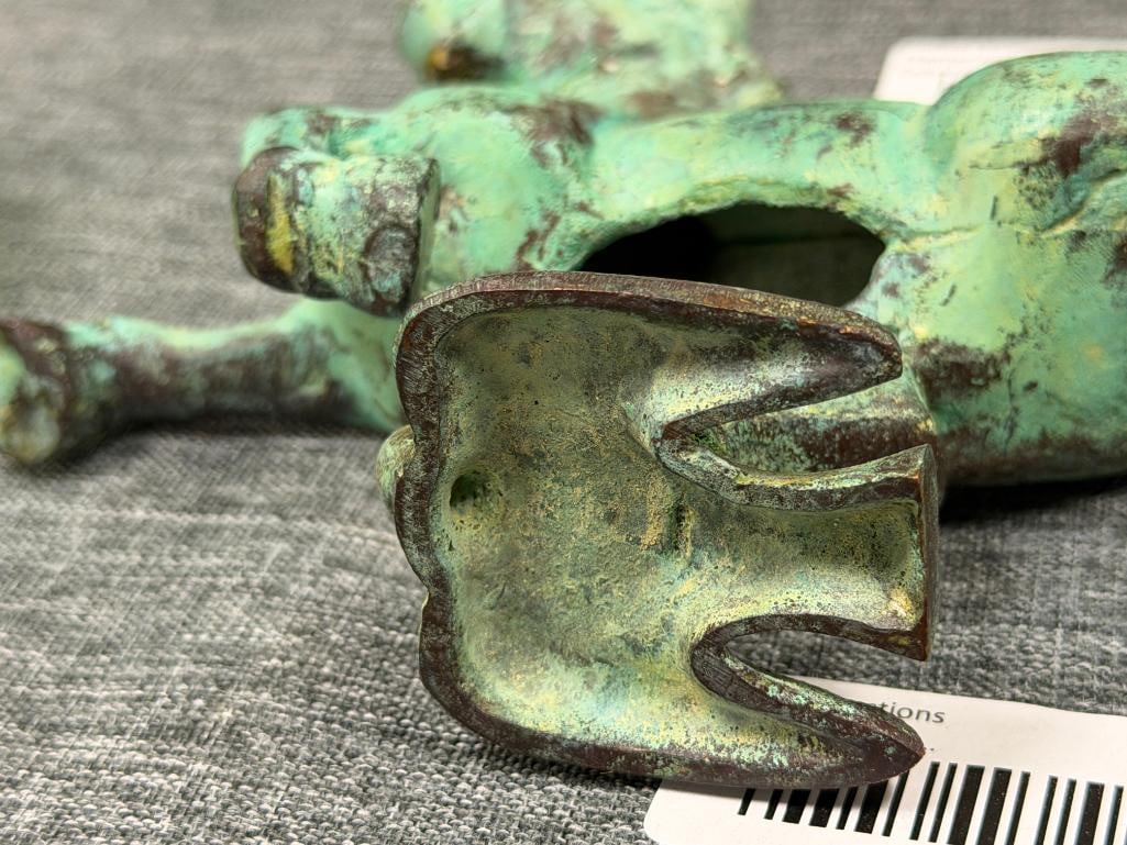 VINTAGE CAST METAL FLYING HORSE OF GANSU ICONIC CHINESE HAN DYNASTY SCULPTURE - 7