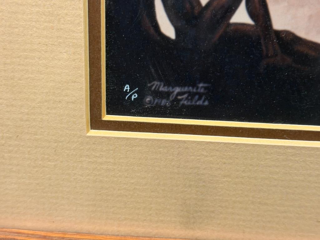 MARGUERITE FIELDS NATIVE AMERICAN AND NATURE ARTIST PROOF PRINT TITLED WHERE EAGLES FLY - 5