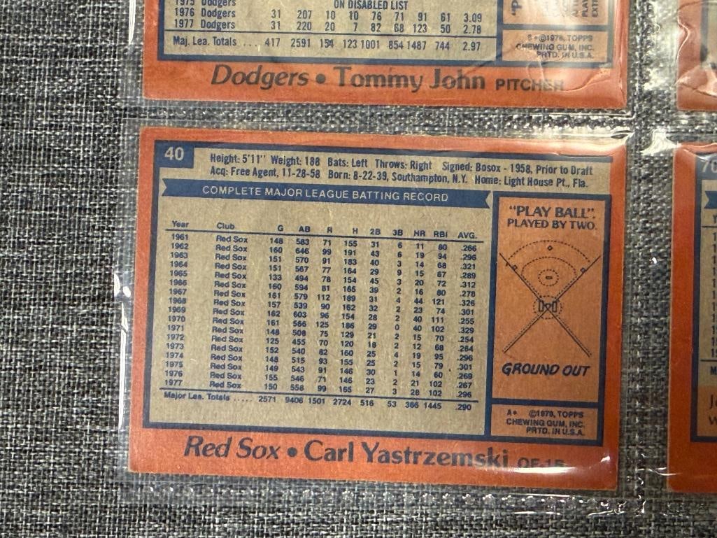 1978 TOPPS BASEBALL HALL OF FAMERS TONY PEREZ, TOMMY JOHN, REGGIE JACKSON, CARLTON FISK - 11