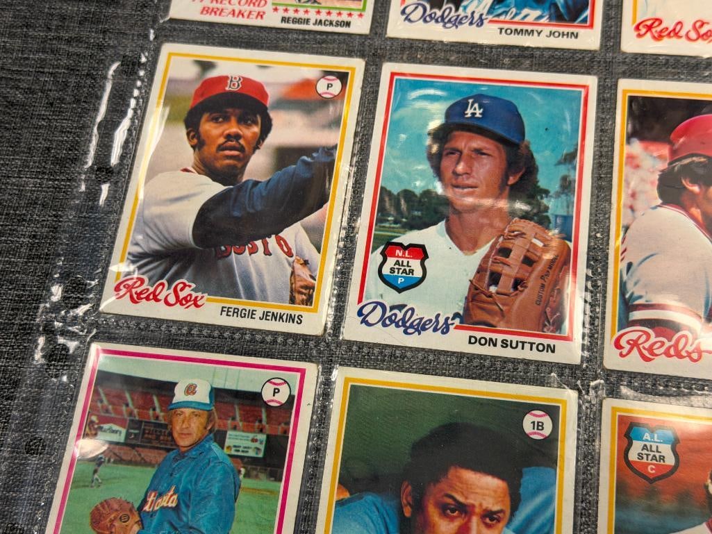 1978 TOPPS BASEBALL HALL OF FAMERS TONY PEREZ, TOMMY JOHN, REGGIE JACKSON, CARLTON FISK - 3