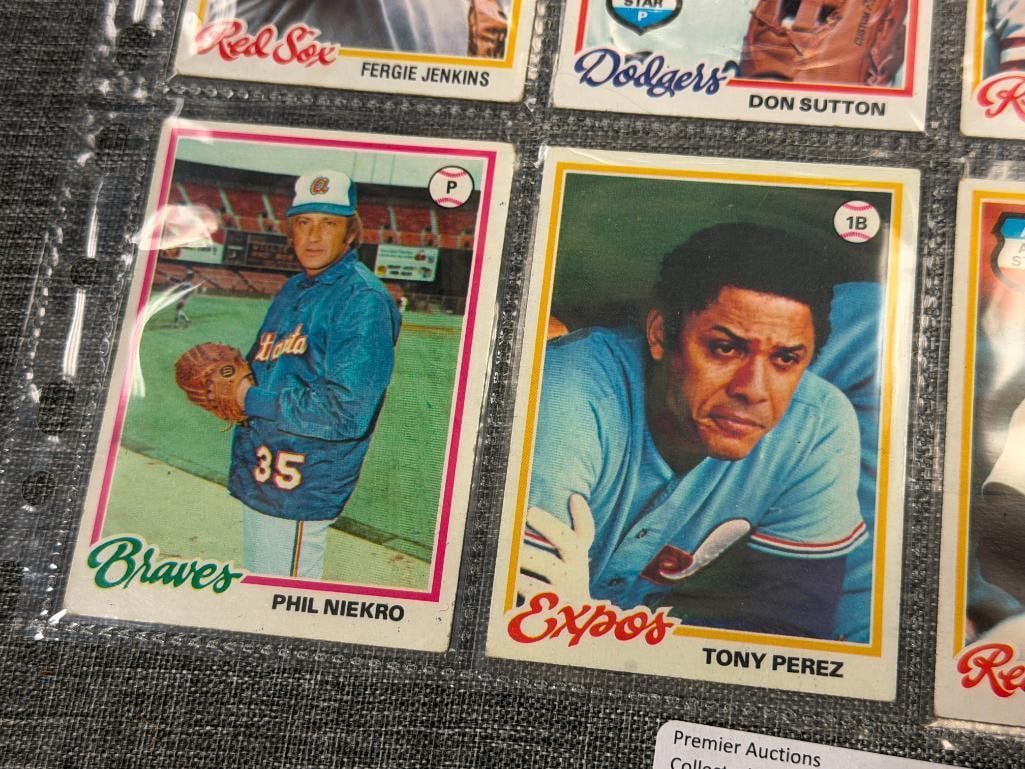1978 TOPPS BASEBALL HALL OF FAMERS TONY PEREZ, TOMMY JOHN, REGGIE JACKSON, CARLTON FISK - 4