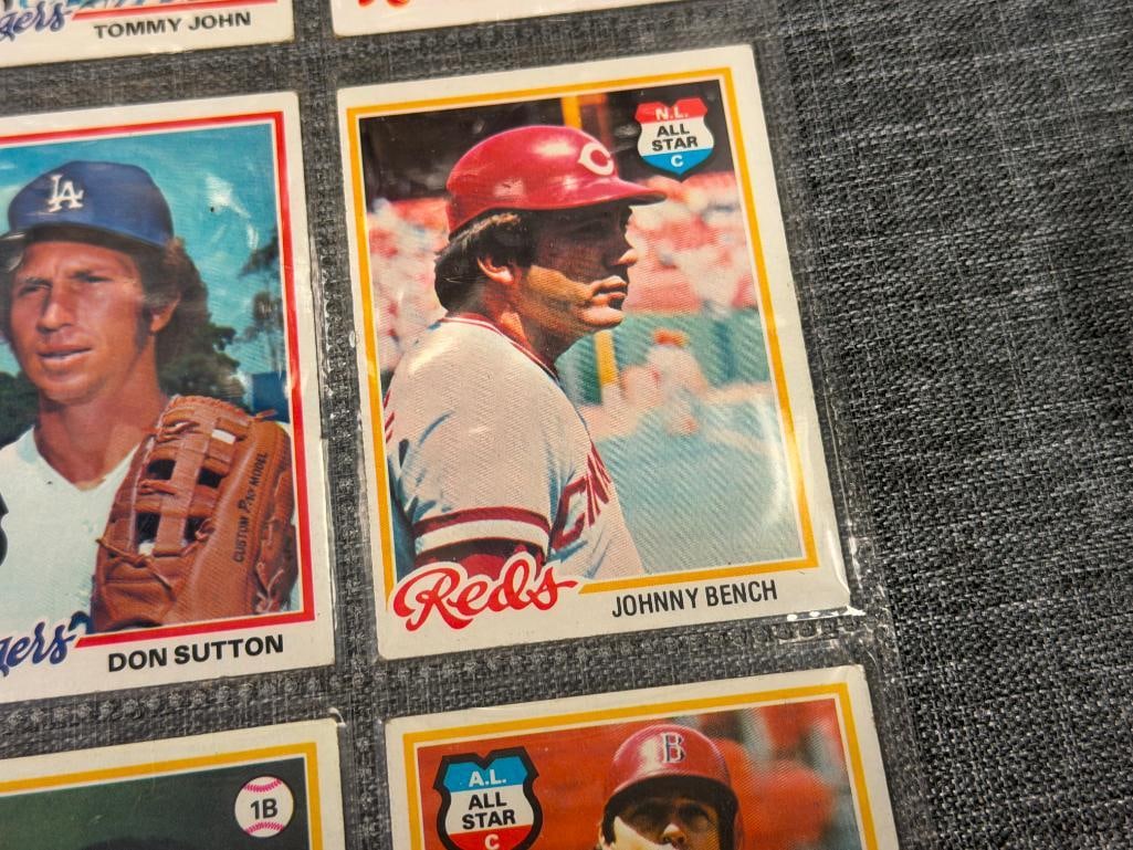 1978 TOPPS BASEBALL HALL OF FAMERS TONY PEREZ, TOMMY JOHN, REGGIE JACKSON, CARLTON FISK - 5