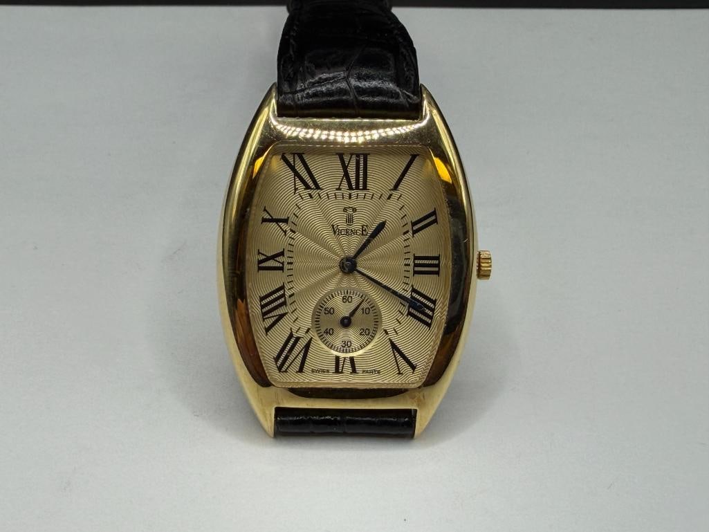 VICENCE 14K YELLOW GOLD CASE TONNEAU WOMEN'S WRISTWATCH - 2