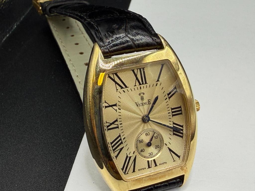 VICENCE 14K YELLOW GOLD CASE TONNEAU WOMEN'S WRISTWATCH - 3