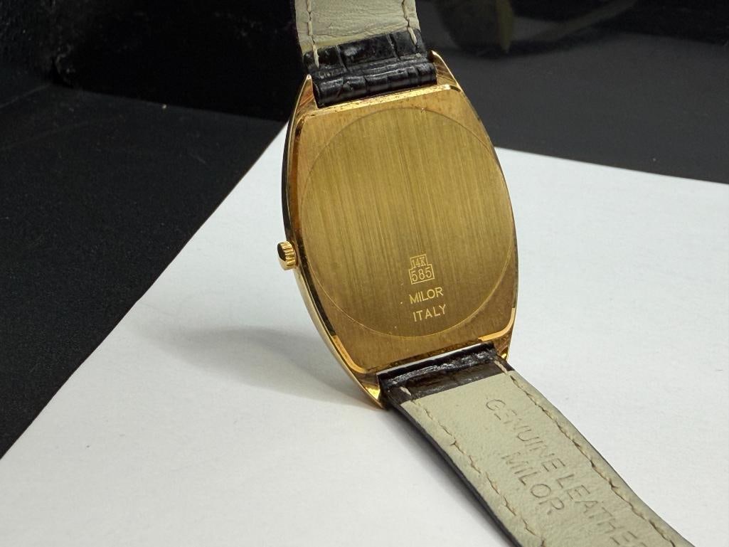 VICENCE 14K YELLOW GOLD CASE TONNEAU WOMEN'S WRISTWATCH - 6