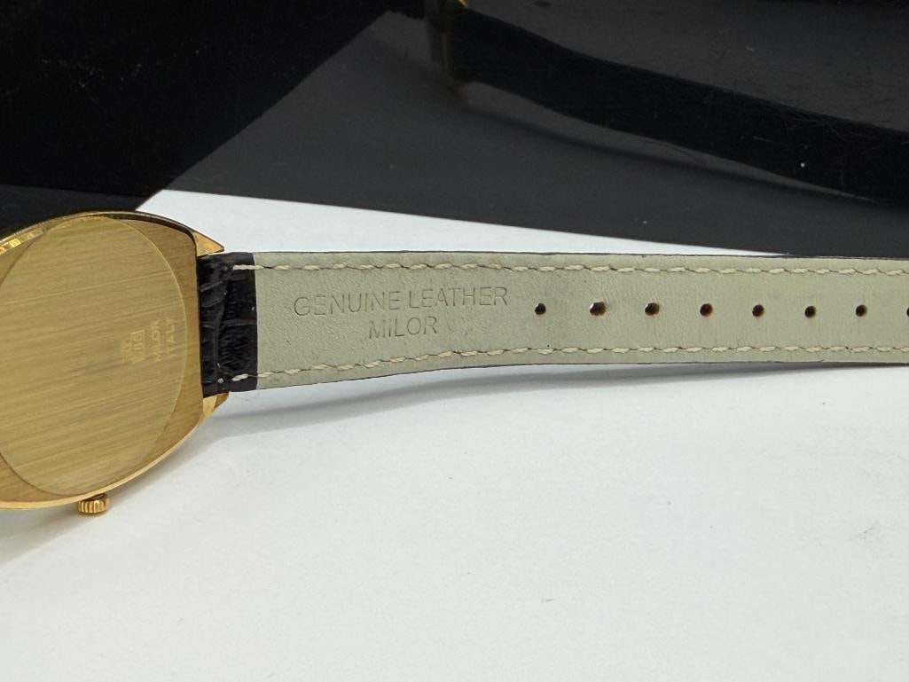 VICENCE 14K YELLOW GOLD CASE TONNEAU WOMEN'S WRISTWATCH - 7