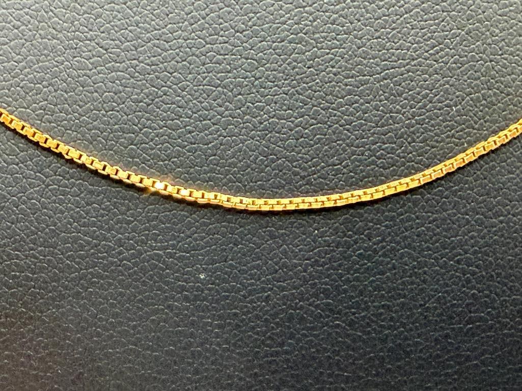 ITALIAN 14K YELLOW GOLD BOX CHAIN NECKLACE - 2