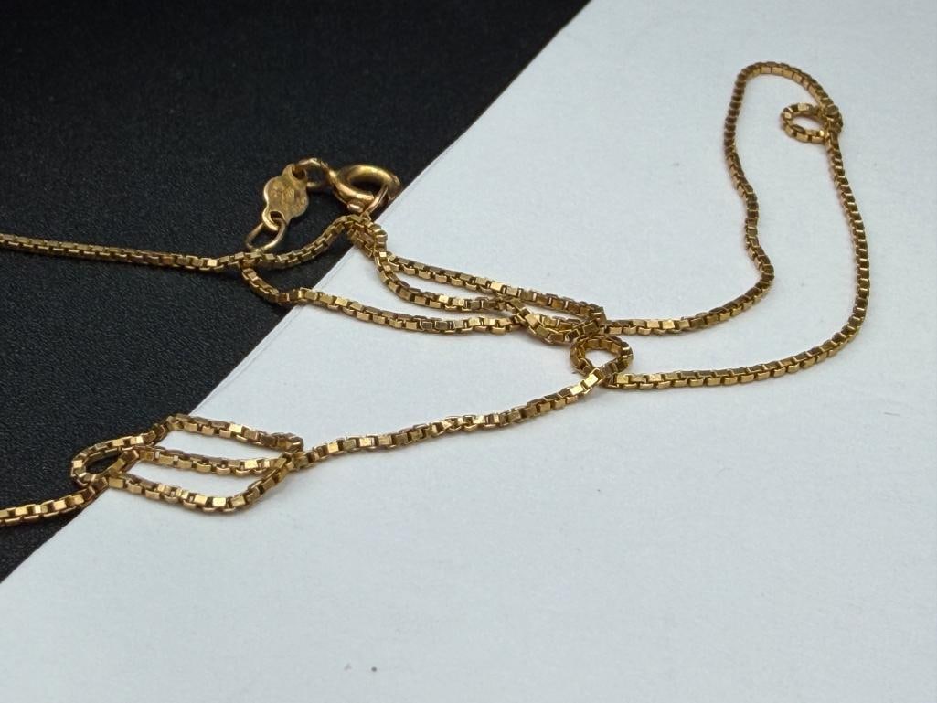ITALIAN 14K YELLOW GOLD BOX CHAIN NECKLACE - 3
