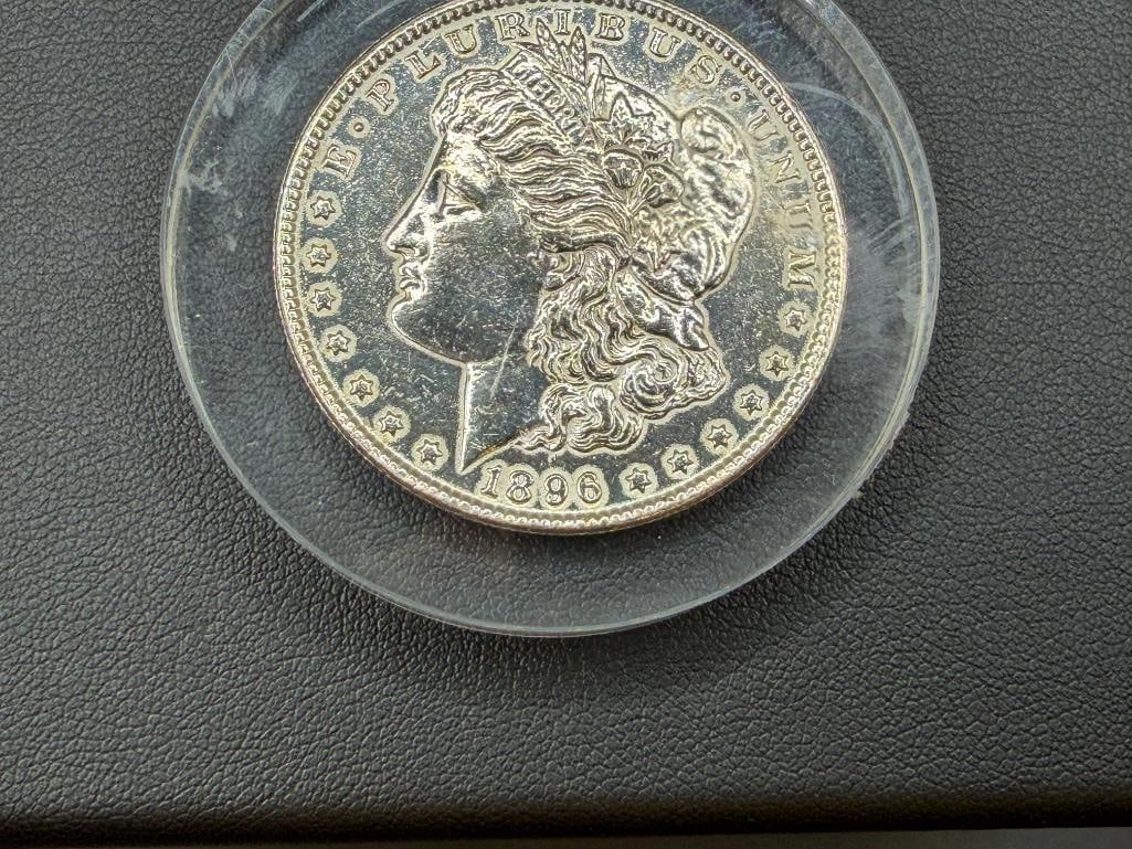 1896 U.S. MORGAN SILVER DOLLAR IN LUCITE - 3