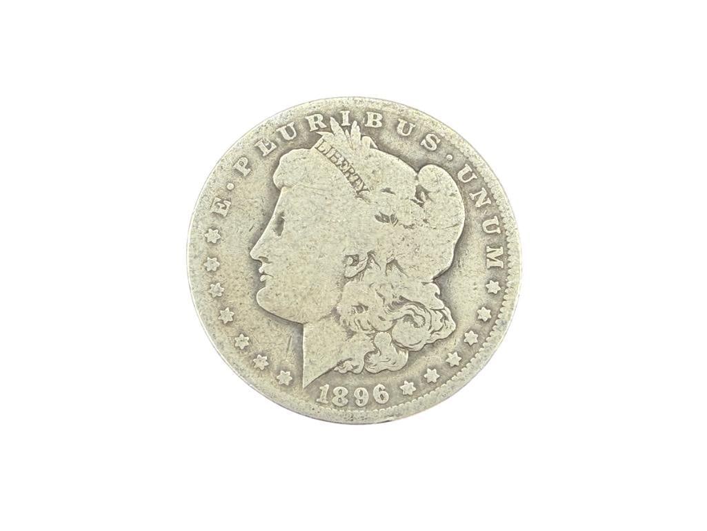 1896-O U.S. MORGAN SILVER DOLLAR: 90% SILVER