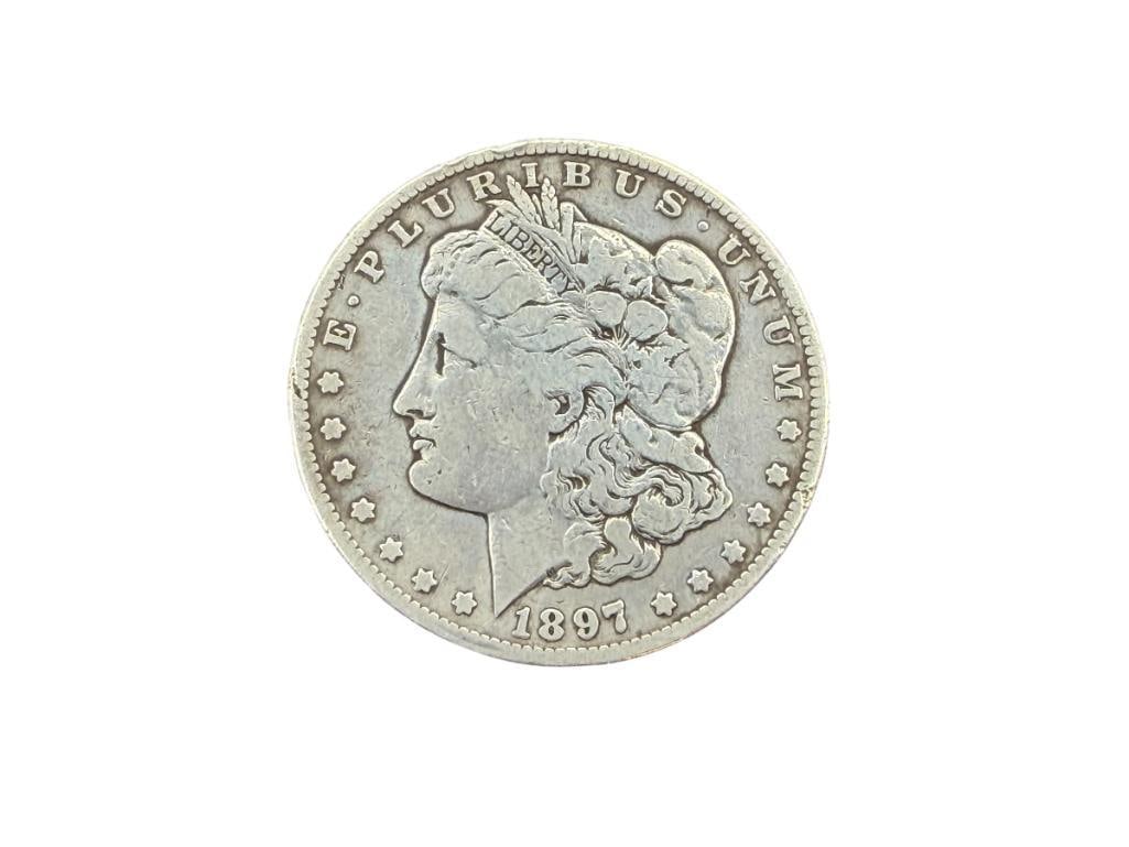 1897-O U.S. MORGAN SILVER DOLLAR: 90% SILVER