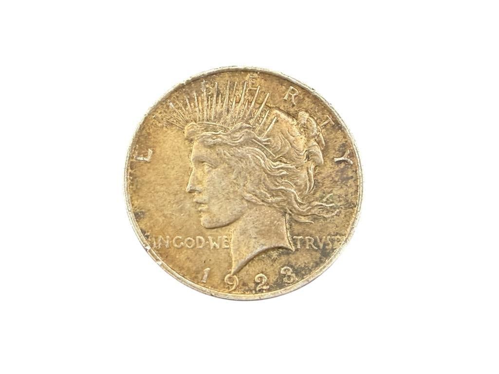 1923 U.S. PEACE SILVER DOLLAR: 90% SILVER