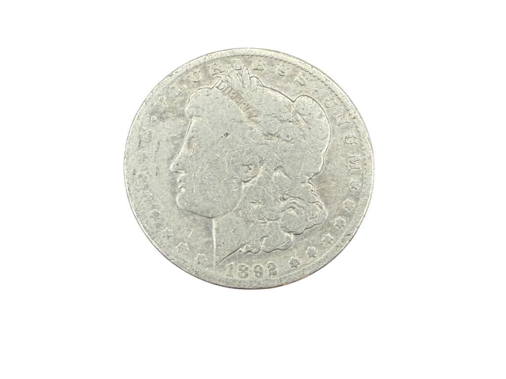 1892-O U.S. MORGAN SILVER DOLLAR: 90% SILVER