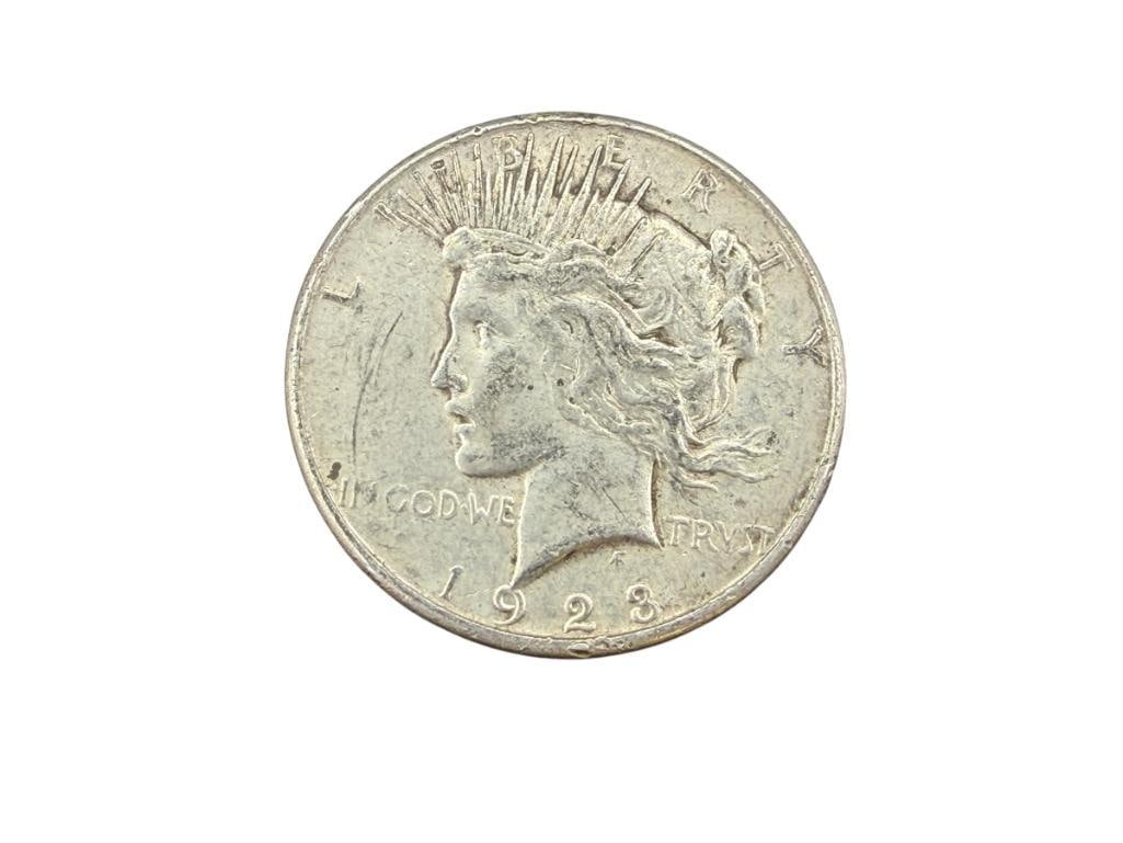 1923-S U.S. PEACE SILVER DOLLAR: 90% SILVER