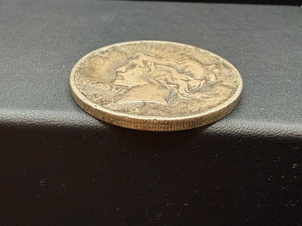 1922 AND 1923 U.S. PEACE SILVER DOLLARS CUT IN HALF AND WELDED BACK TOGETHER - 7