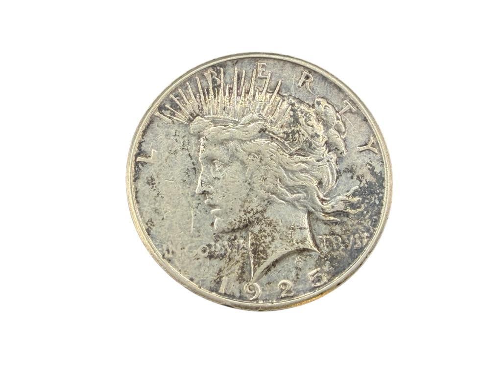 1925-S U.S. PEACE SILVER DOLLAR: 90% SILVER