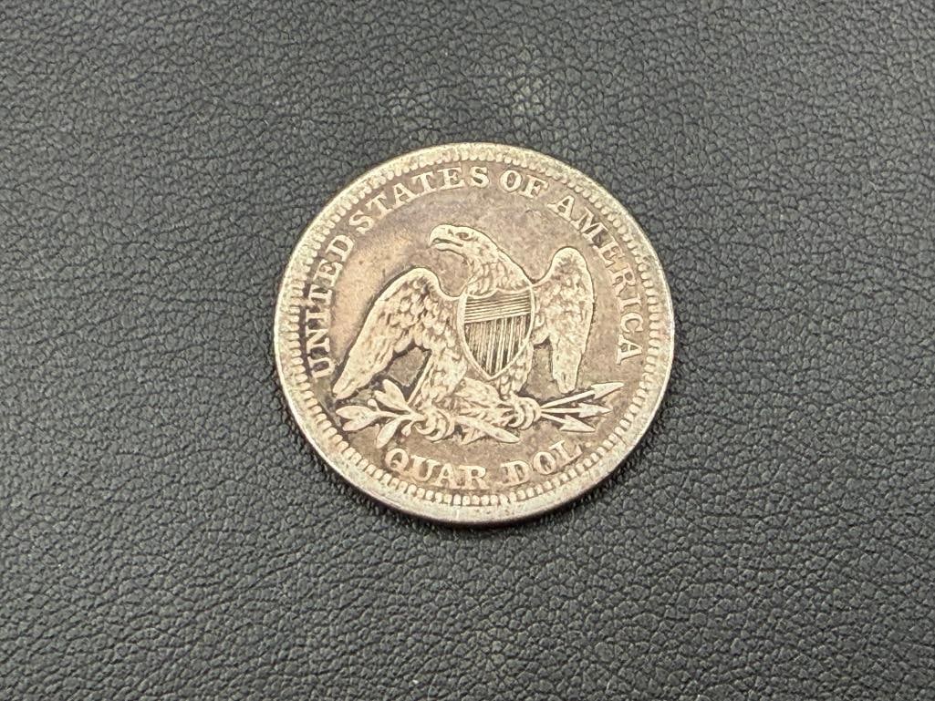 1860 U.S. SEATED LIBERTY SILVER QUARTER - 4